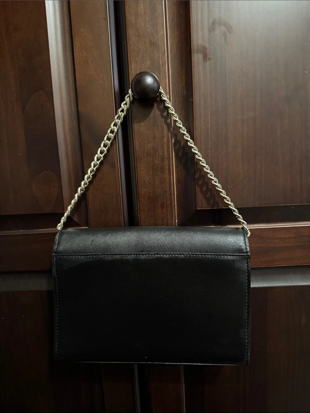 Kate spade 2-in- 1 Black Leather Shoulder Bag with Gold Hardware